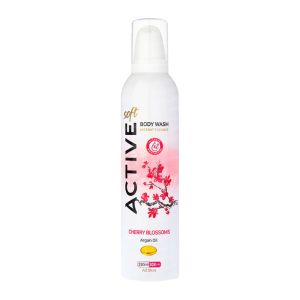 اسپری شامپو بدن فوم اکتیو Active مدل Cherry Blossoms حاوی روغن آرگان حجم 250 میل