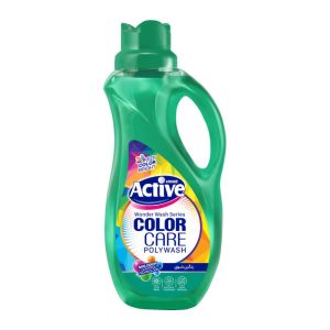 مایع لباسشویی رنگین شوی اکتیو Active مدل Color Care پلی واش سبز وزن 1500 گرم