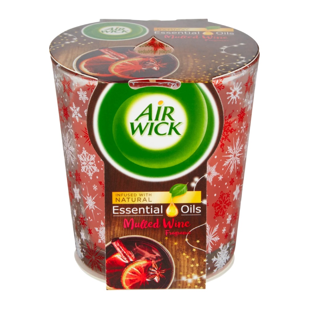 شمع عطری ایرویک Airwick مدل Mulled Wine با عطر دارچین، پرتقال، میخک و عسل 105 گرم