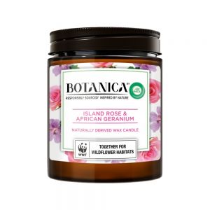 شمع عطری درب دار ایرویک Air Wick مدل Island Rose And African Geranium با رایحه رز و شمعدانی 205 گرم