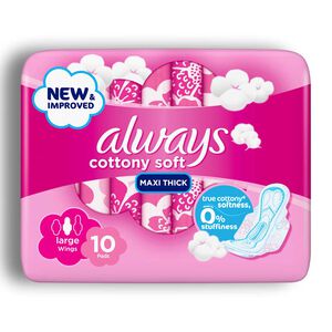 نوار بهداشتی Always سری Cottony Soft مدل Maxi Thick نوع Large Wings تعداد 10 عدد