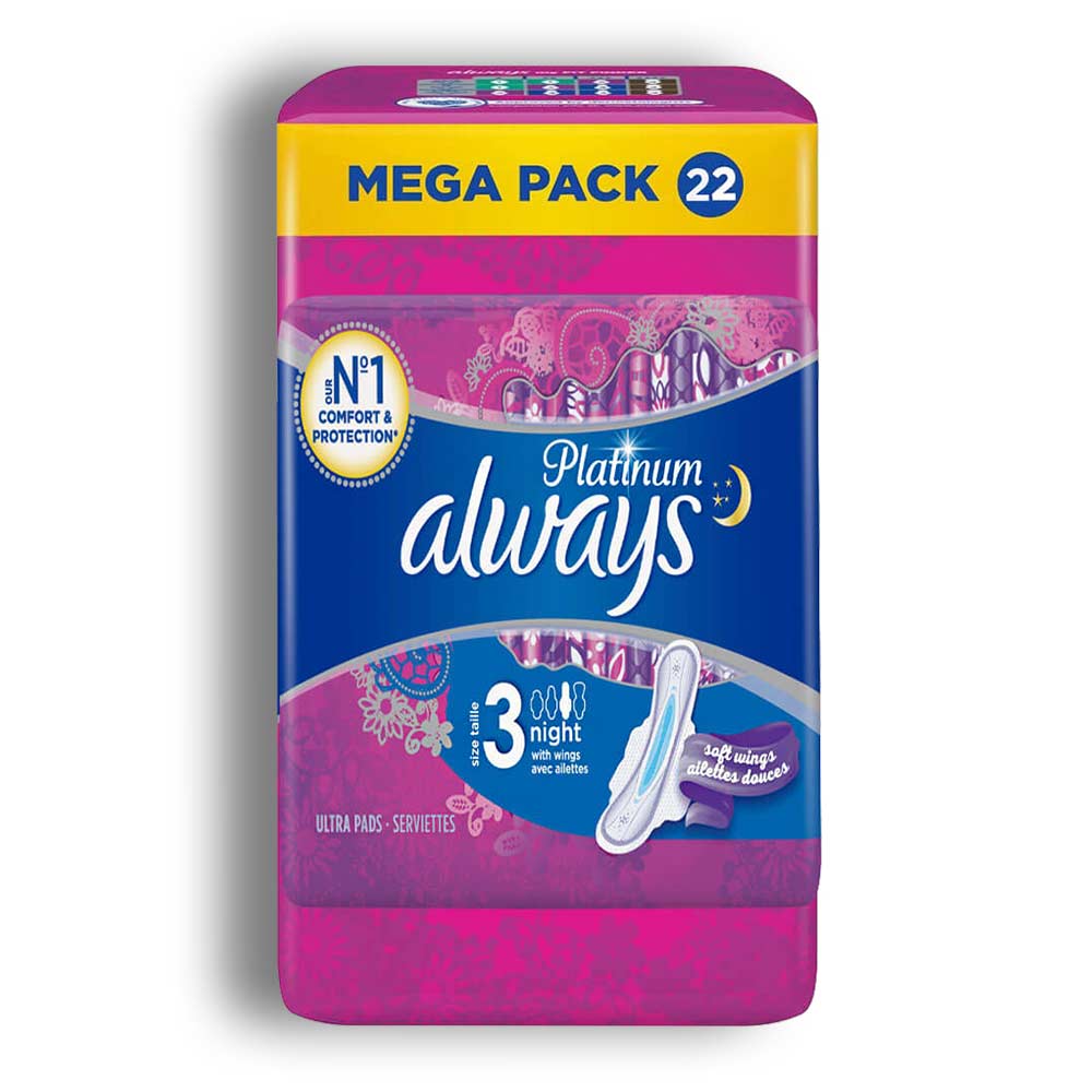 پد Always سری Mega Pack مدل Platinum نوع Night تعداد 22 عدد