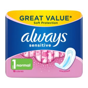 نوار بهداشتی آلویز Always مدل Sensitive Normal ضد حساسیت بسته 16 عددی
