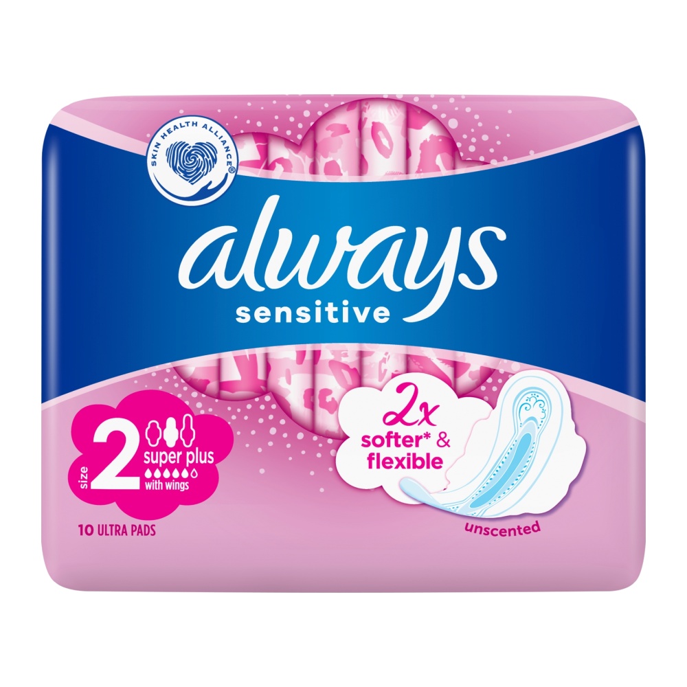 نوار بهداشتی آلویز Always مدل Sensitive ضد حساسیت بسته 10 عددی