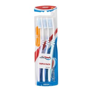 مسواک مدیوم آکوا فرش Aquafresh مدل Flex بسته 3 عددی