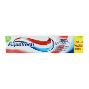 خمیر دندان آکوا فرش Aquafresh مدل Triple Protection محافظت سه گانه حجم 100 میل