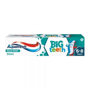 خمیر دندان کودک Aquafresh مدل Big Teeth مناسب سن 6 تا 8 سال حجم 50 میل