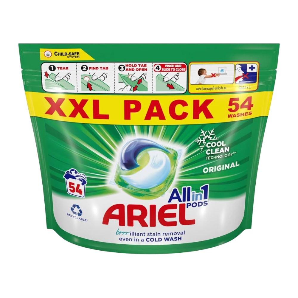 کپسول ژله ای همه کاره ماشین لباسشویی Ariel سری All in One تعداد 54 عدد