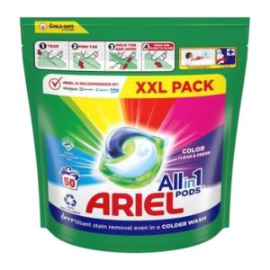 قرص ماشین لباسشویی Ariel سری All In1 مدل Color مناسب لباس های رنگی بسته 50 عددی