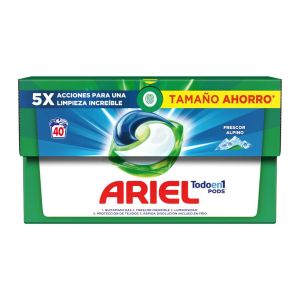 قرص ماشین لباسشویی Ariel مدل Frescor Alpino رایحه تازه و طراوت بخش بسته 40 عددی