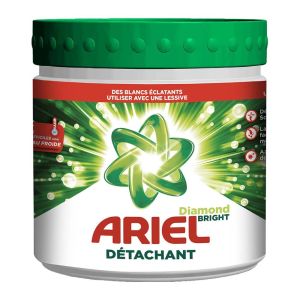 پودر لکه بر لباس Ariel سری Diamond Bright مناسب لباس های سفید و روشن وزن 500 گرم