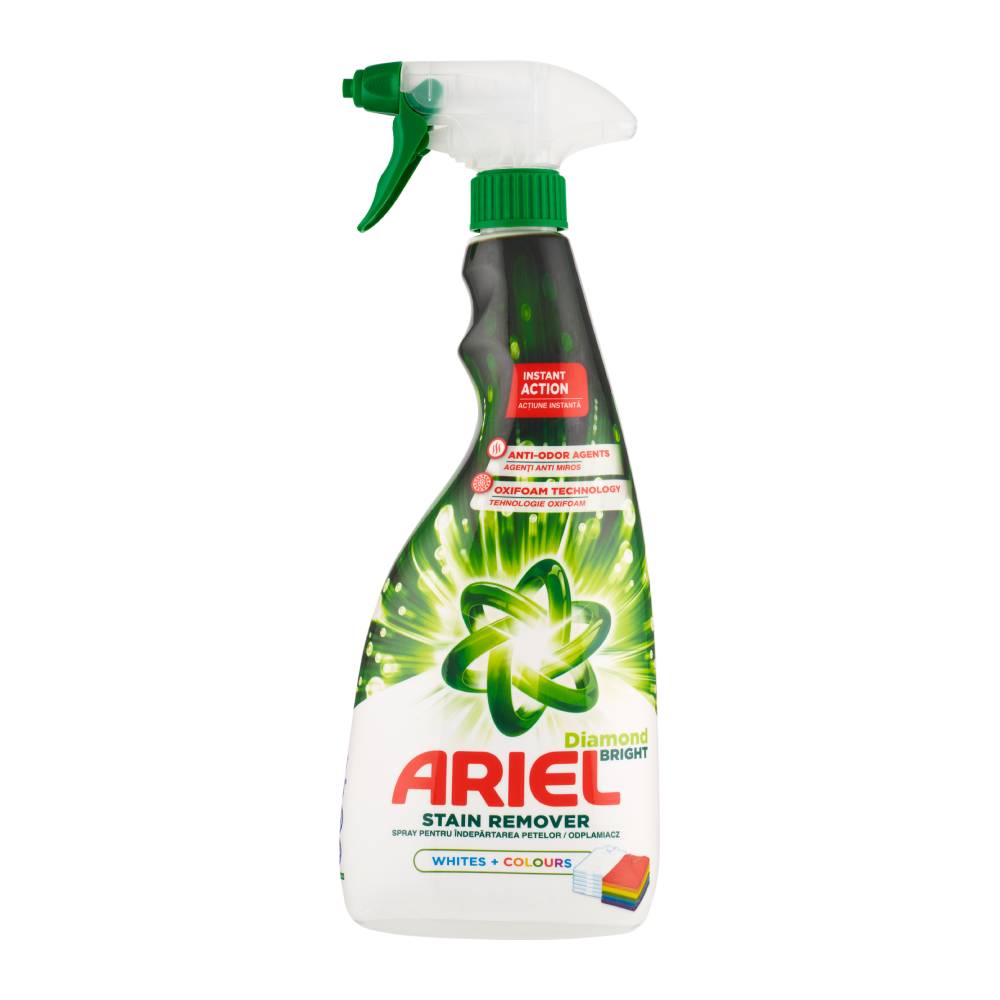 اسپری لکه بر لباس و پارچه Ariel مدل Diamond Bright مناسب پارچه های رنگی حجم 750 میل