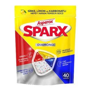 قرص ماشین ظرفشویی اسپروکس Asperox سری Sparx مدل Diamond بسته 40 عددی