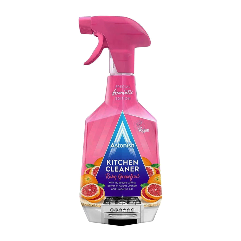 اسپری پاک کننده سطوح Astonish مدل Kitchen Cleaner رایحه گریپ فروت حجم 750 میل