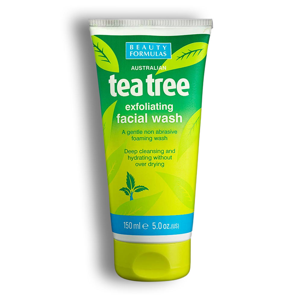 فوم لایه بردار صورت Beauty Formulas سری Tea Tree مدل Exfoliating Facial Wash حجم 150 میل