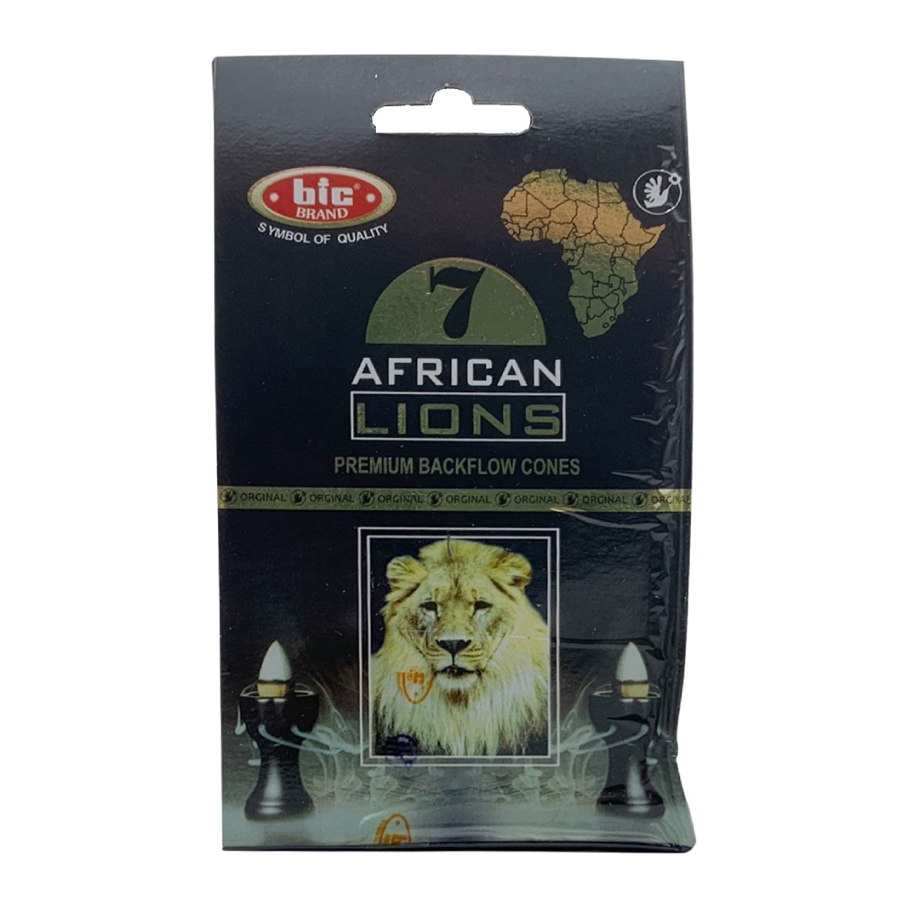 عود مخروطی آبشاری Bic مدل African Lions رایحه شیر آفریقایی بسته 10 عددی