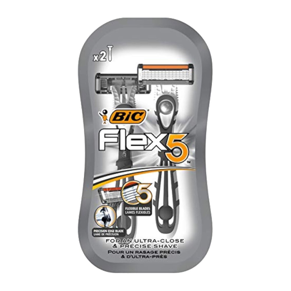 خودتراش بیک Bic مدل Flex 5 دارای تیغه پنج لبه بسته 2 عددی