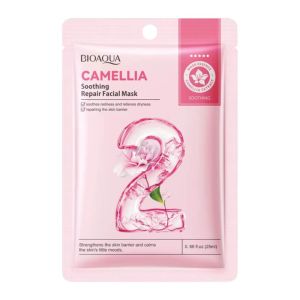 ماسک صورت ورقه ای Bioaqua مدل Camellia  ترمیم کننده آسیب های پوستی حجم 25 میل