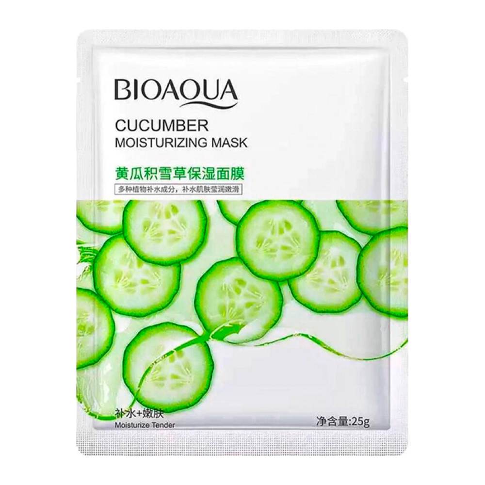 ماسک صورت ورقه ای Bioaqua مدل Cucumber حاوی عصاره خیار وزن 25 گرم