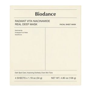 ماسک صورت ورقه ای Biodance مدل Radiant Vita Niacinamide حاوی نیاسینامید وزن 34 گرم