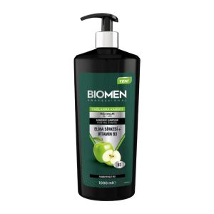 شامپو تقویت کننده مو بیومن Biomen مدل Elma Sirkesi + Vitamin B3 مناسب موهای چرب حجم 1000 میل