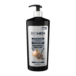 شامپو ضد ریزش مو بیومن Biomen مدل Siyah Sarimsak + Gumus Iyonu حاوی عصاره سیر سیاه حجم 1000 میل