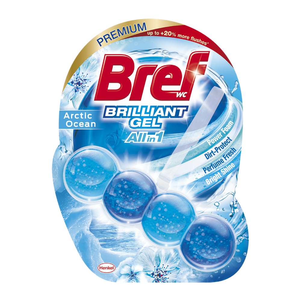 خوشبو کننده ژله ای توالت فرنگی Bref مدل Arctic Ocean رایحه اقیانوس وزن 42 گرم