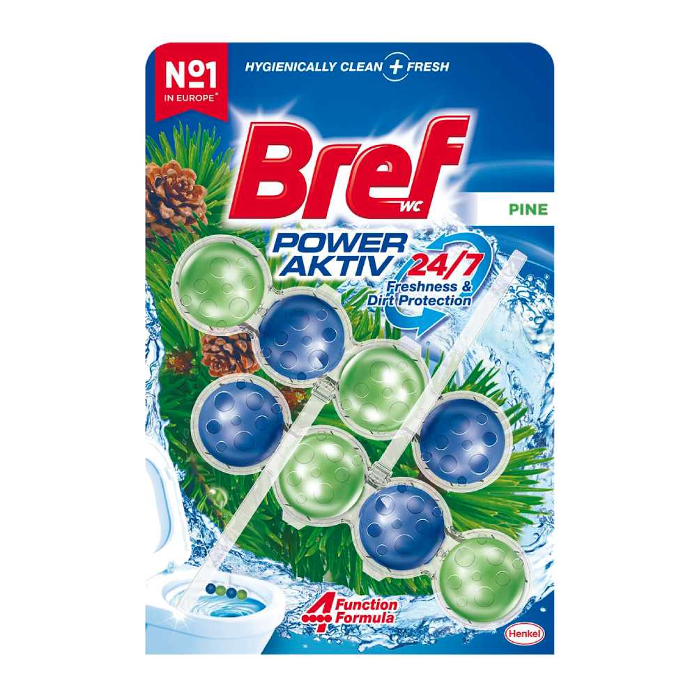 خوشبو کننده توالت فرنگی Bref مدل Pine Scent رایحه کاج بسته دو عددی وزن 50x2 گرم