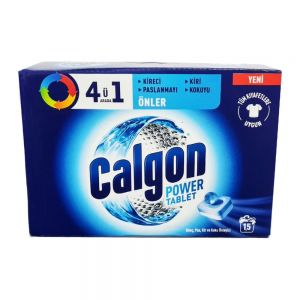 قرص جرمگیر ماشین لباسشویی Calgon مدل Power Tablet بسته 15 عددی