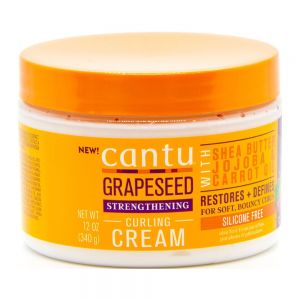 کرم مو کانتو Cantu مدل Grapeseed مناسب موهای فر حاوی روغن هسته انگور حجم 340 گرم