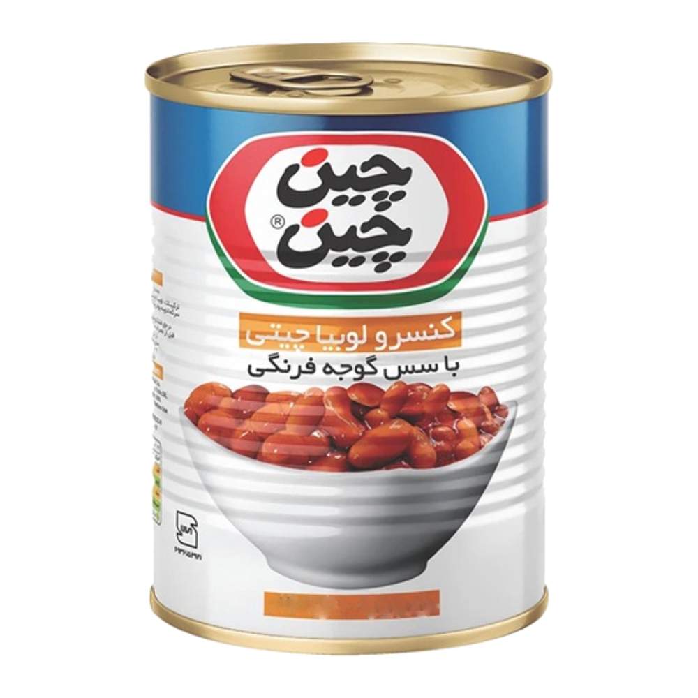 کنسرو خوراک لوبیا چیتی چین چین Chin Chin مدل Canned Bean وزن 380 گرم