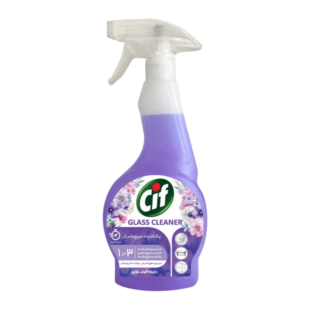 اسپری شیشه پاک کن Cif مدل Spring Blossom رایحه گل های بهاری وزن 500 گرم