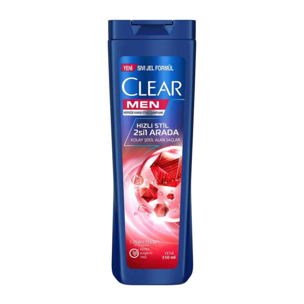 شامپو ضد شوره کلیر Clear مدل Hizli Stil نرم و مرطوب کننده مو حجم 350 میل