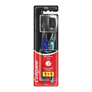 مسواک مدیوم کولگیت Colgate مدل Super Clean Black برس متوسط بسته 2 عددی