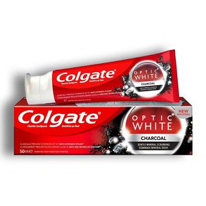 خمیردندان Colgate سری Optic White مدل Charcoal حاوی فلوراید حجم 50 میل