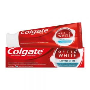 خمیردندان سفید کننده Colgate سری Optic White مدل Lasting White حجم 75 میل