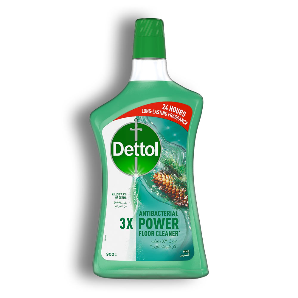 مایع کف شور Dettol آنتی باکتریال مدل 3X Power رایحه میوه کاج درخت حجم 900 میل