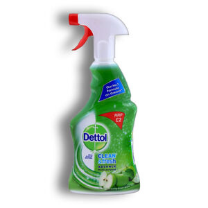 اسپری همه کاره Dettol آنتی باکتریال سری Clean and Fresh رایحه سیب سبز حجم 500 میل