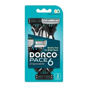 خودتراش دورکو Dorco مدل Pace 6 دارای سری انعطاف پذیر بسته 3 عددی