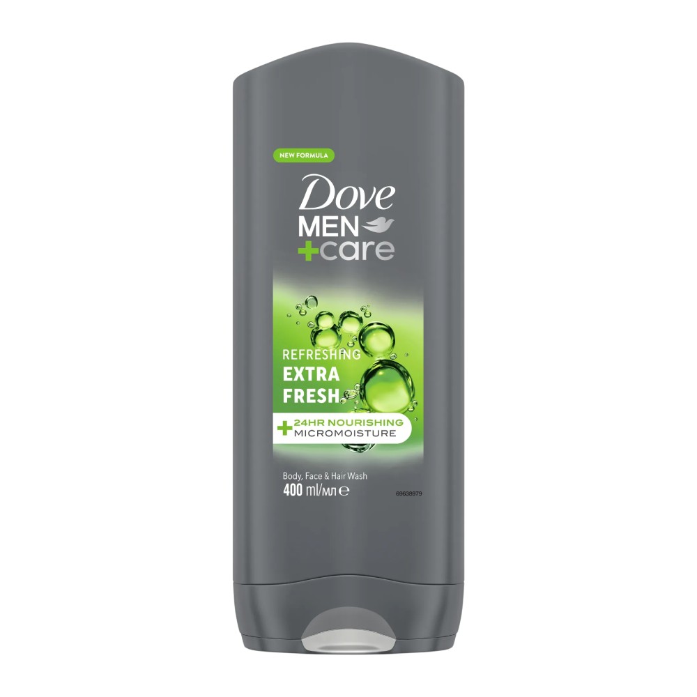 شامپو سر، بدن و صورت داو Dove سری  Men+Care مدل Extra Fresh حجم 400 میل