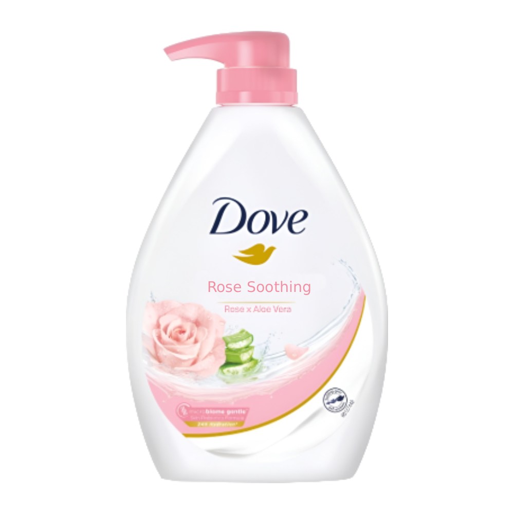 شامپو بدن داو Dove مدل Rose Soothing حاوی عصاره گل رز و آلوئه ورا حجم 1000 میل