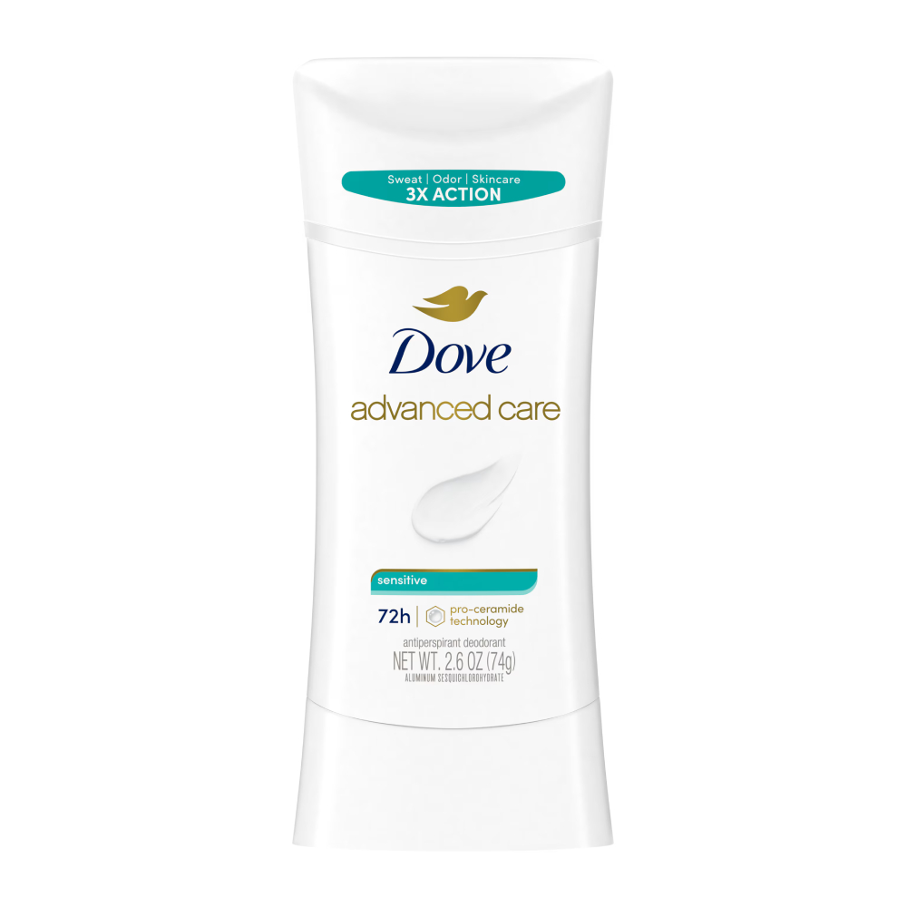 استیک ضد تعریق زنانه داو Dove سری Advanced Care مدل Sensitive مناسب پوست حساس وزن 74 گرم