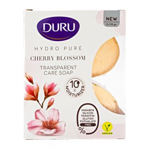 صابون آبرسان دورو Duru سری Hydro Pure مدل Cherry Blossom شکوفه گیلاس بسته 2 عددی وزن 270 گرم