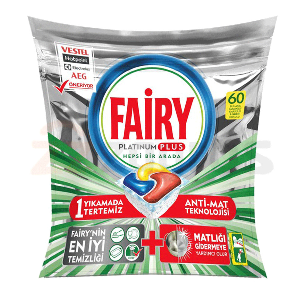 قرص ماشین ظرفشویی Fairy سری Platinum Plus تعداد 60 عدد