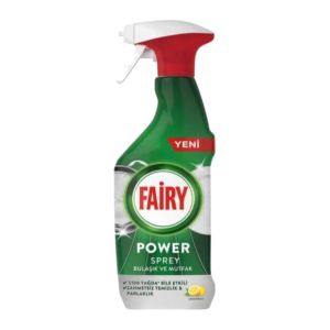 اسپری پاک کننده ظروف و سطوح آشپزخانه Fairy مدل Power Spray رایحه لیمو حجم 500  میل