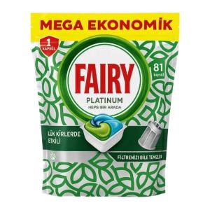 قرص ماشین ظرفشویی Fairy سری Platinum چند کاره بسته 81 عددی