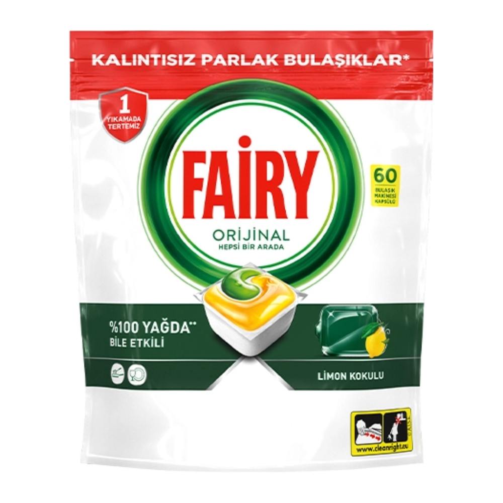 قرص ماشین ظرفشویی Fairy مدل Orijinal همه کاره بسته 60 عددی