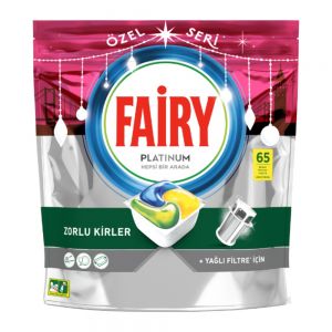قرص ماشین ظرفشویی Fairy سری Platinum همه کاره بسته 65 عددی