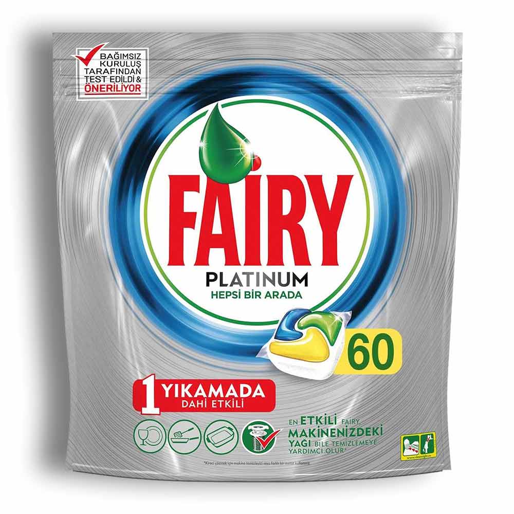 قرص ماشین ظرفشویی Fairy سری Platinum تعداد 60 عدد