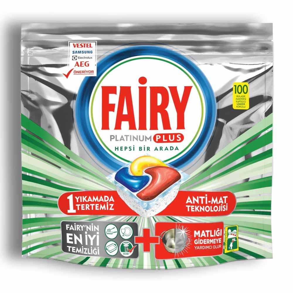 قرص ماشین ظرفشویی Fairy سری Platinum Plus تعداد 100 عدد